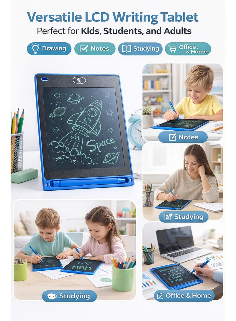 Fikriyah | Blue 8.5 Inch LCD Writing Tablet | Reusable Digital Drawing Pad with Stylus and Erase Button, Portable Writing Board for Kids & Adults
